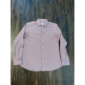 Mizzen Main Leeward Shirt Mens Large Trim Fit Red Gingham Performance USA